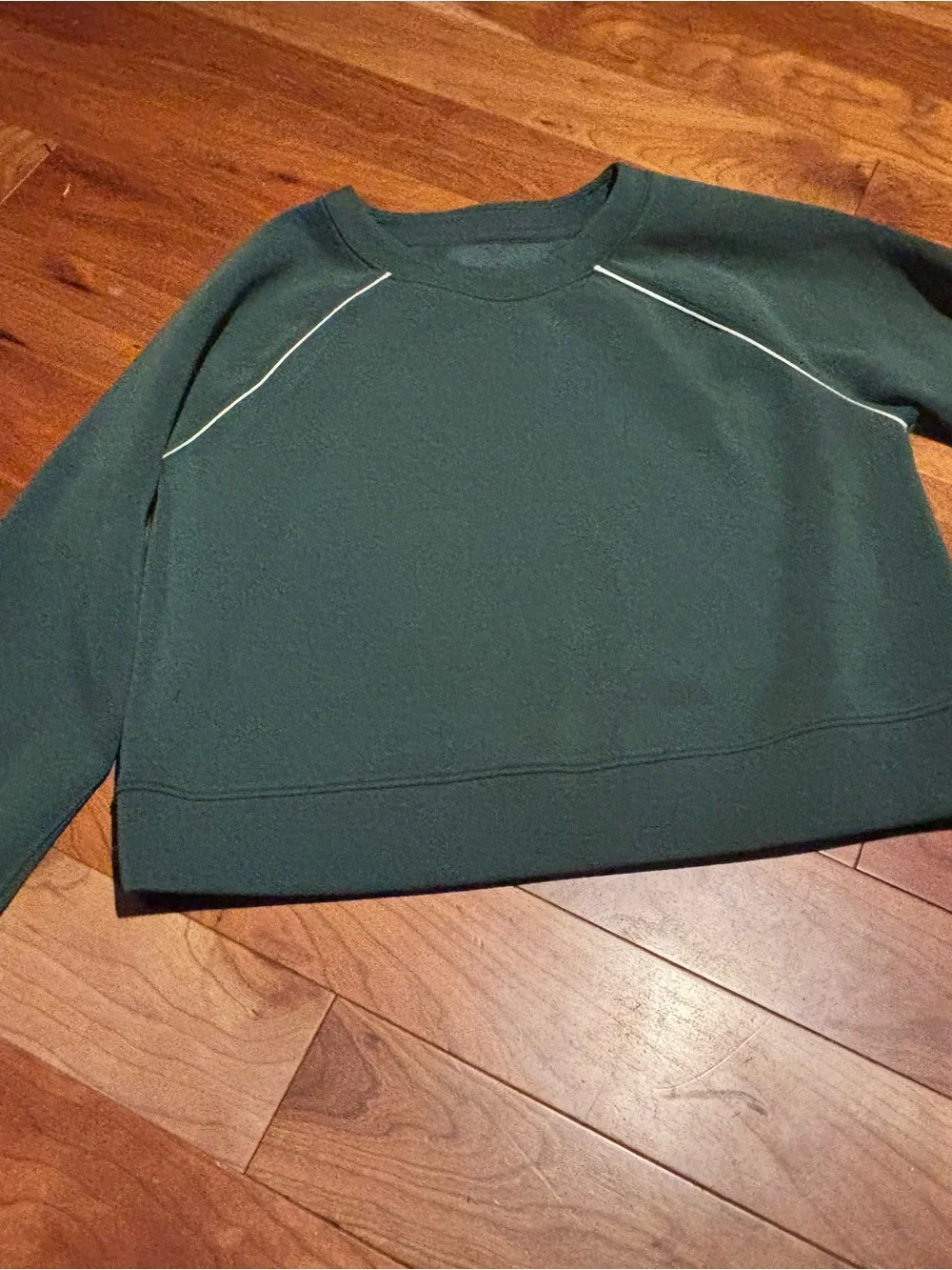 all in motion Dark Green Kids Pullover Sweatshirt with White Piping
